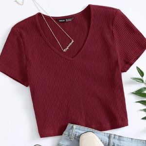 V neck rib knit topWomen’s size large